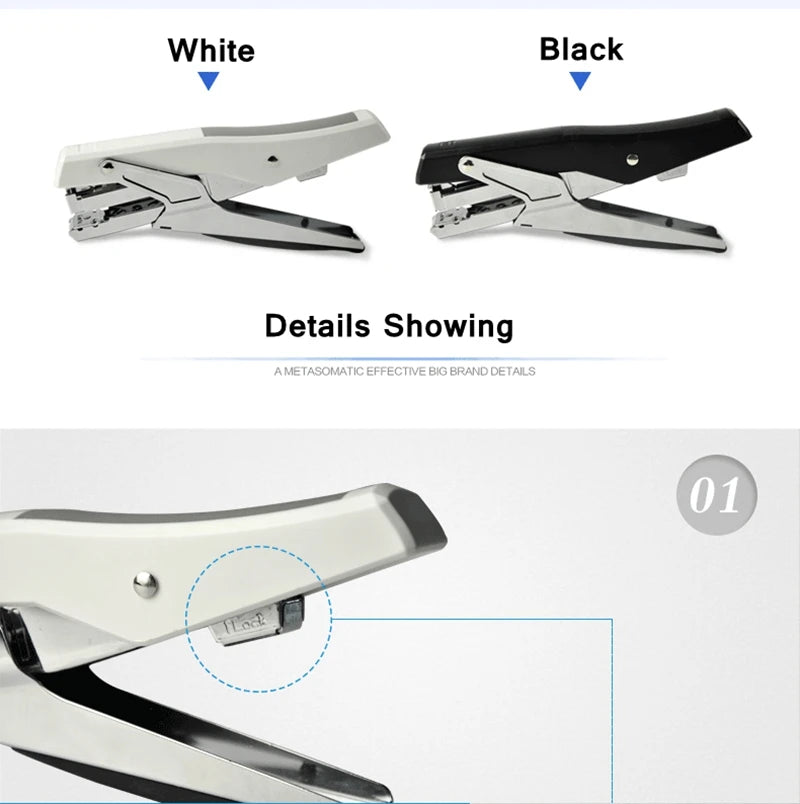 Deli 0329 Manual Plier Stapler Hand-Held Type 20 Sheets Capacity 80g Metal Effort-Saving Stapler for Office And School Supplies