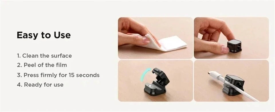 Magnetic Cable Clip Winder Holder Adhesive Wire Keeper Cord Cable Organizer USB Charging Cables Winder for Office Desktop Home