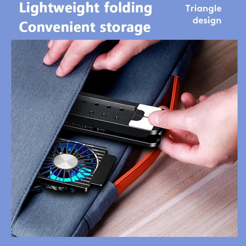 2025 Best-Selling Laptop Base Stand Cooler Portable Foldable Notebook Stand with 4 Cooling Fan for 11-17.3 Devices Anti-slip