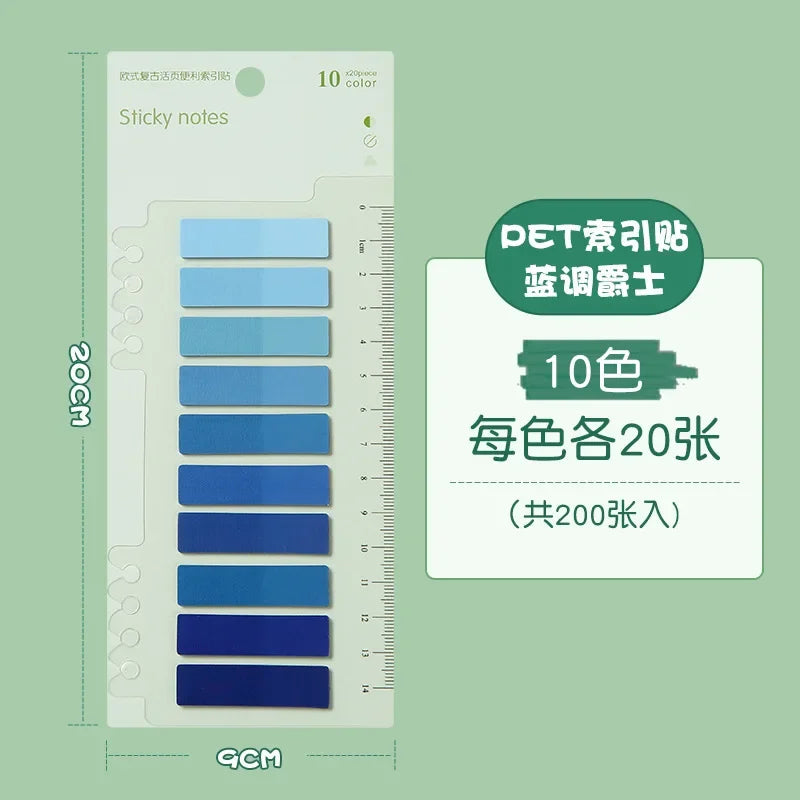 200 Sheets Transparent Sticky Notes Self-Adhesive Reading Annotation for Books Notepad Bookmarks  Memo Pad Index Tabs