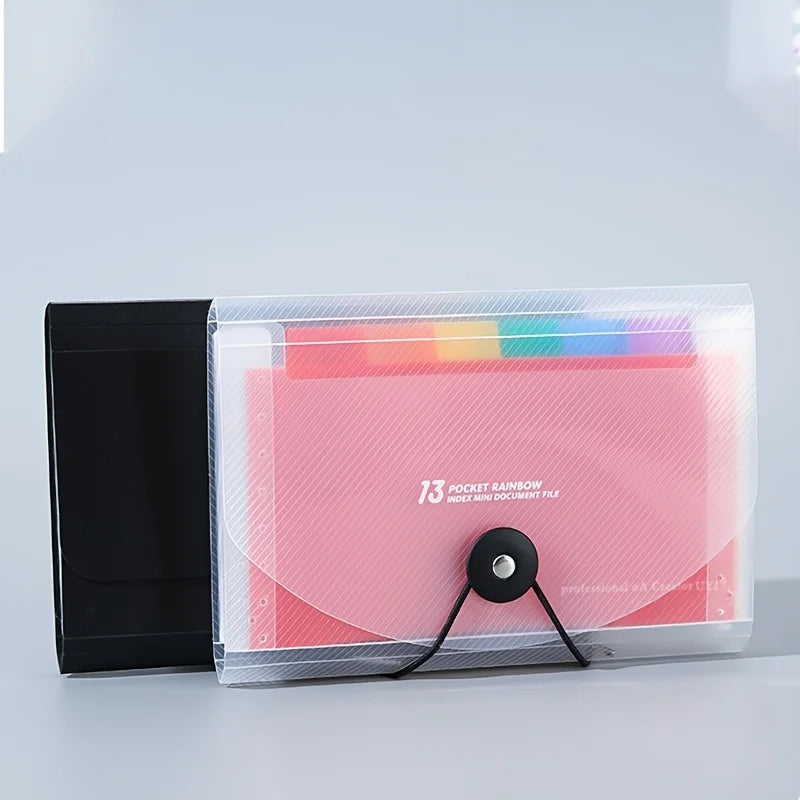 Accordion File Folder 13-Pocket, A6 Mini Size for Storage, Data Classification Organizes Documents, Cards, Coupons, Perfect Gift