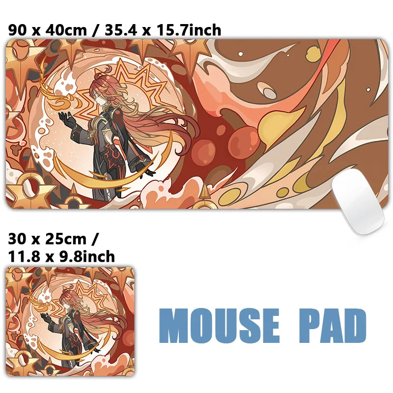Anime Game Furina Neuvillette Mavuika Wanderer Raiden Columbina XXL Large Genshin Impact Mouse Pad Keyboard Desk Mat Mousepad