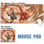 Anime Game Furina Neuvillette Mavuika Wanderer Raiden Columbina XXL Large Genshin Impact Mouse Pad Keyboard Desk Mat Mousepad
