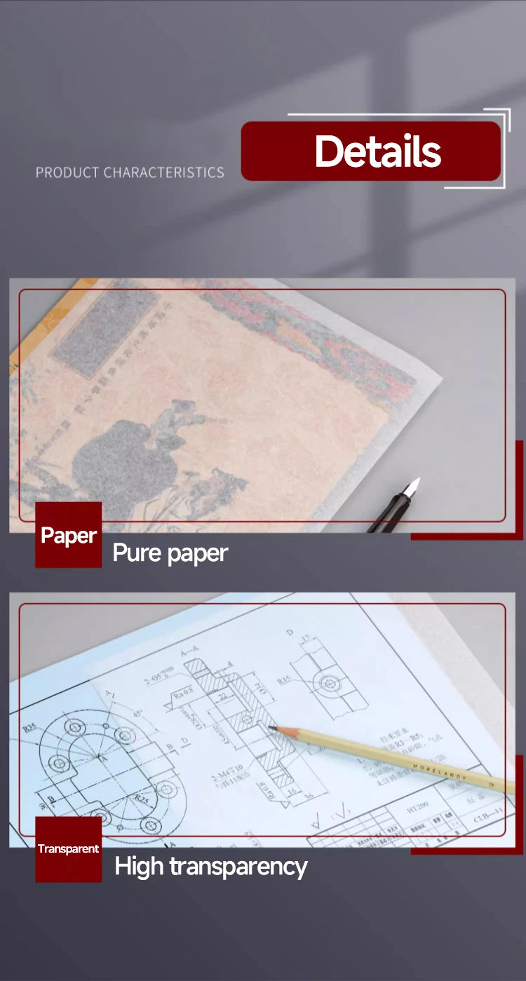 Angel Mark Translucent Copying 16K/A4/A5 Paper Copy Paper For Drawing Calligraphy Craft Writing Sketching Painting Art Supplies