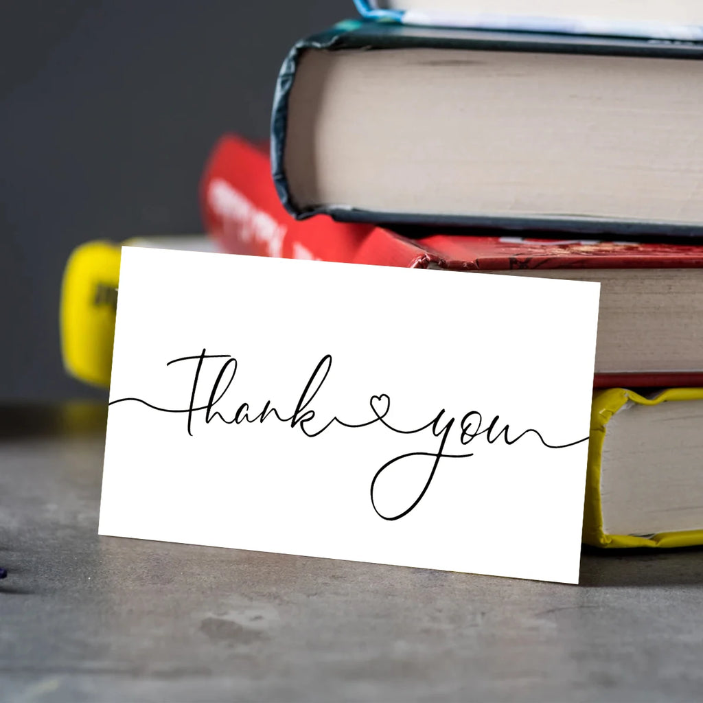 50pcs Simple Thank You Cards For Supporting Your Order Small Business Shop Cards Supplies,Goods Follow Card Gift Packaging Decor