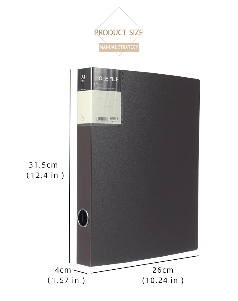 Clear PP A4 File Folder 4-Hole D-Ring Punch Binder Quick-Lock Lever Arch File - Hanging File Folders for Organizing