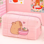 Cute Capybara 1pc pink blue Pillow Design Cosmetic Bag Pencil Case Pen Pouch Large-capacity Student Storage Pencil Case gift