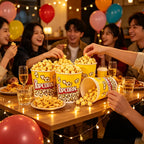 50Pcs 32/46oz Disposable Single Wall Coated Paper Popcorn Bucket Cup Food Grade Greaseproof Cinema Containers Movie Night Party