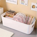 4pcs White Plastic Storage Boxes - Suitable for Drawer, Shelf, Wardrobe,Office, Bedside - Store Phone Cases,Socks- Space-Saving