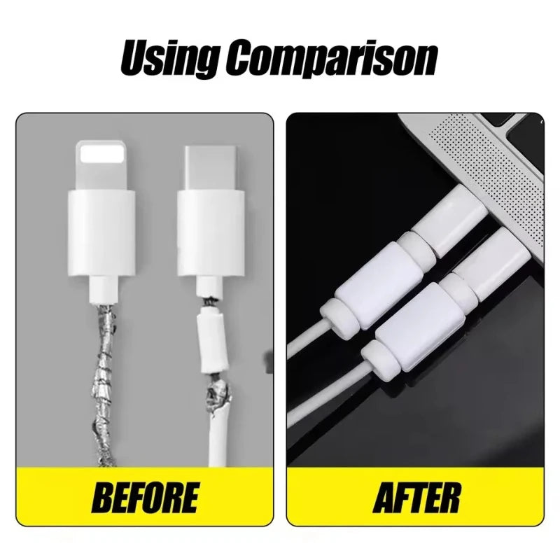 6pcs Data Cable Protectors, Charger Safety Clips, Anti-Bend And Bite-Resistant Charging Cable Covers