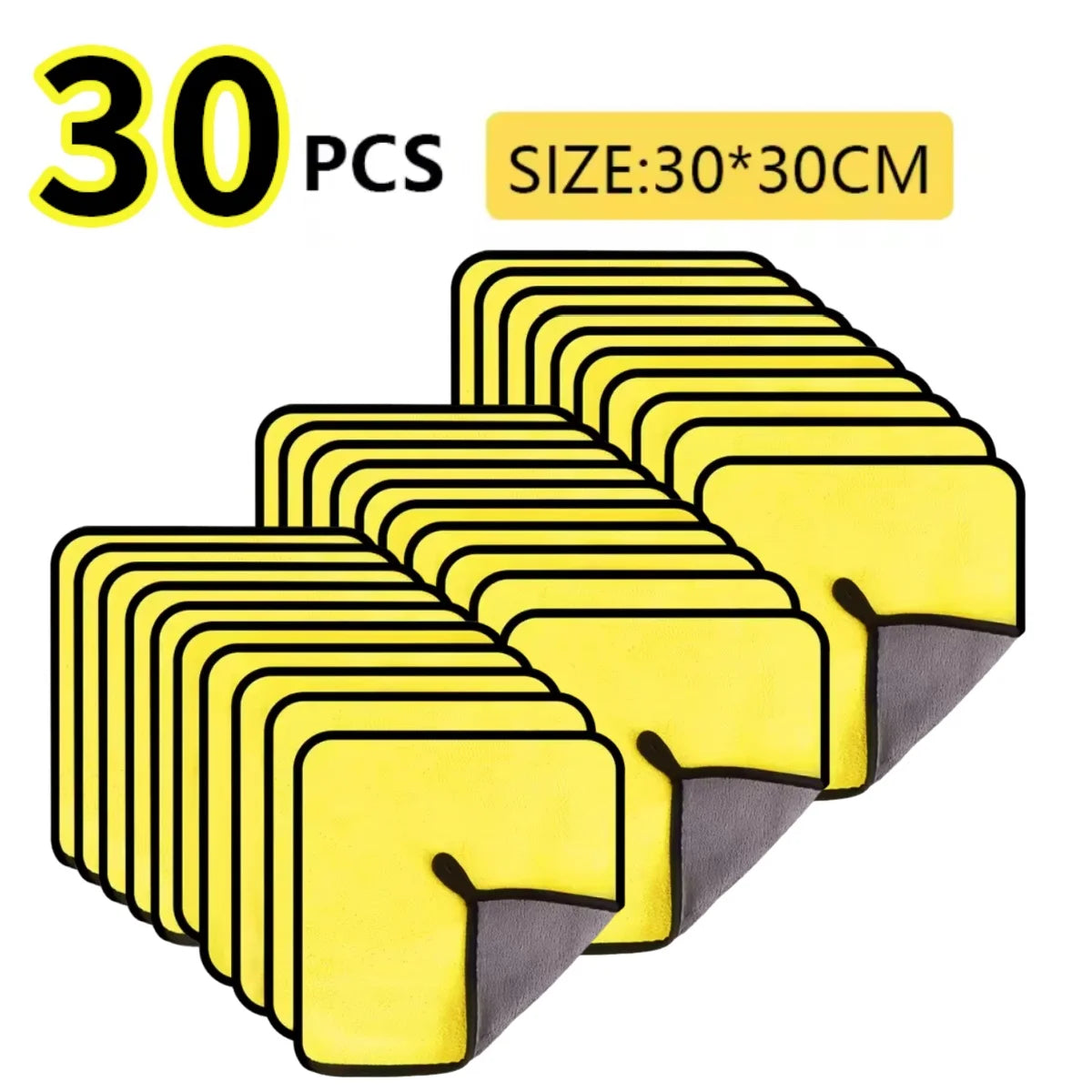 3-30PCS Car Nano Ultra Fiber Cloth Towel Microfiber Car Wash Towel Coral Fleece Towel Car Care Clean Cloth for Car Home Living