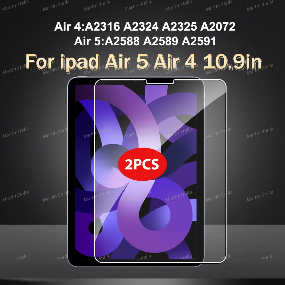 2Pcs Tempered Glass Screen Protector For ipad Pro Air 13 11 2024 M4 M2 Air 5 4 Pro 12.9 11 M3 M5 2025 2026 Film