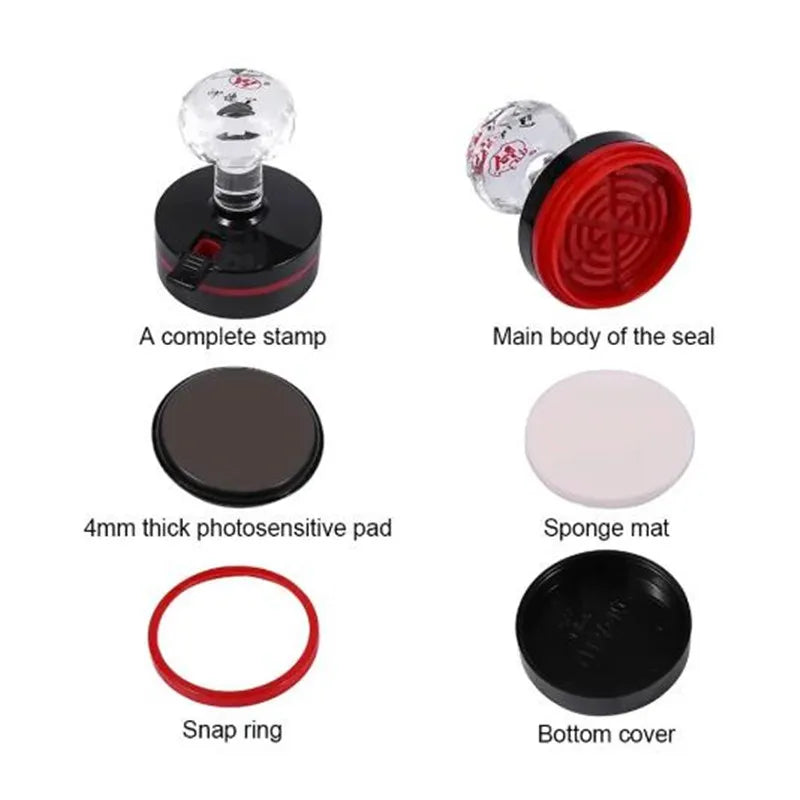 Round Stamp Personalized your own Logo  Customized Photosensitive ink Stamp Personalized Custom Self Inking Stamp Rubber Stamp