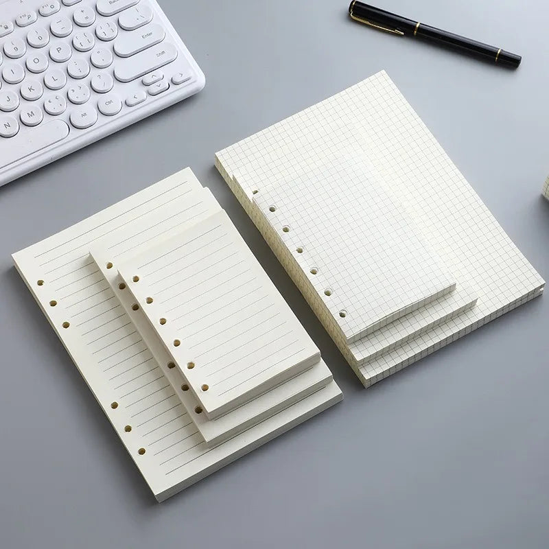 6-Hole A5 A6 A7 Notebook Refill 45 Sheets Lined Blank Dotted Grid Dowling Paper for Binder Journal Planner