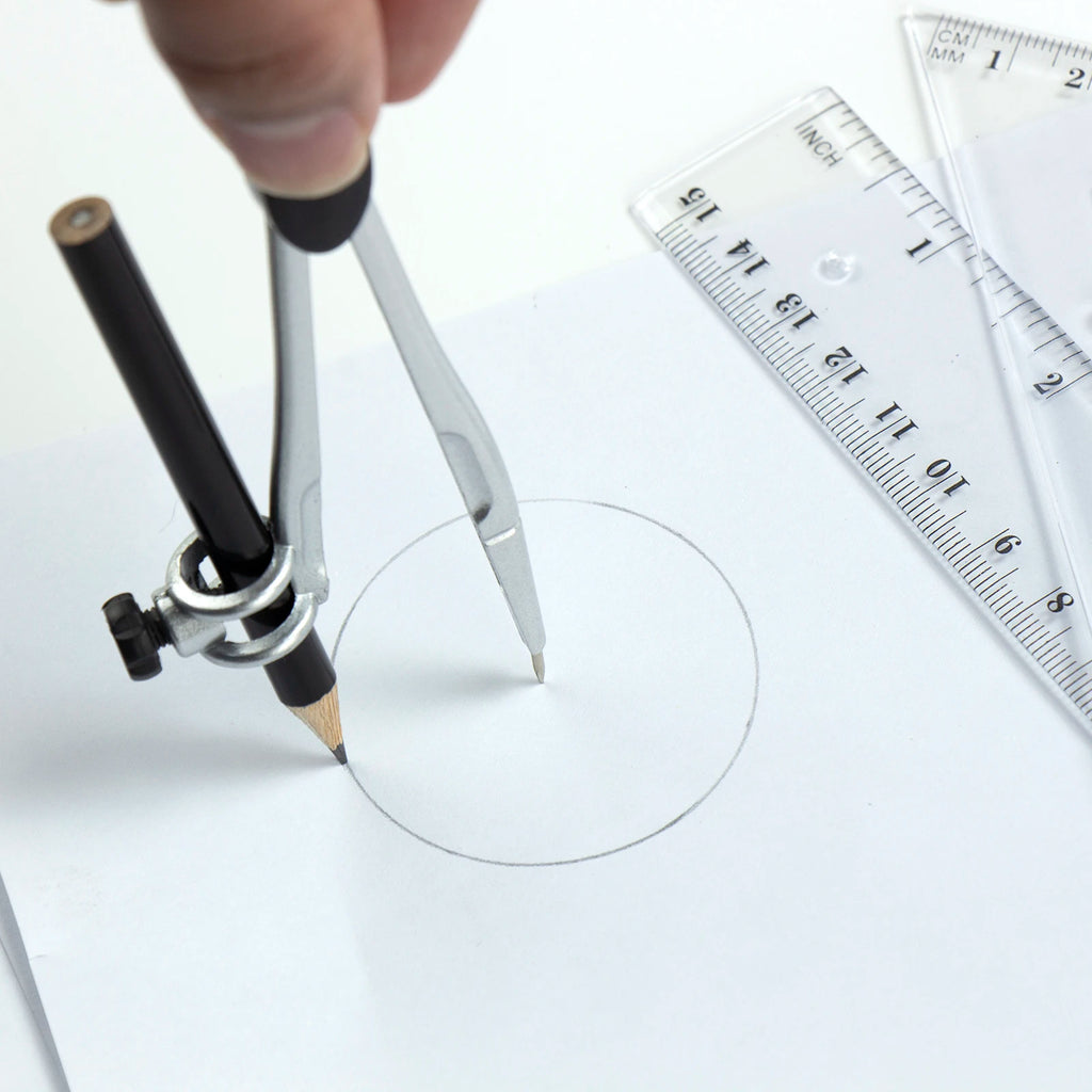 Basic 8‑piece metal compass set, geometry drafting drawing tools for student use