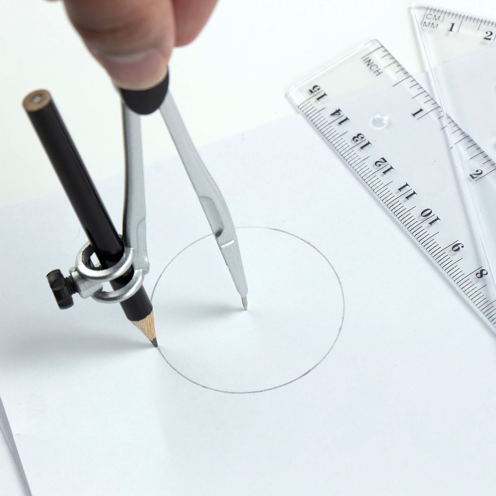 Basic 8‑piece metal compass set, geometry drafting drawing tools for student use