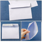 100Pcs White Business Envelopes with Security Pattern Self-Seal Privacy Protection for Office Documents Legal Letters and Secure