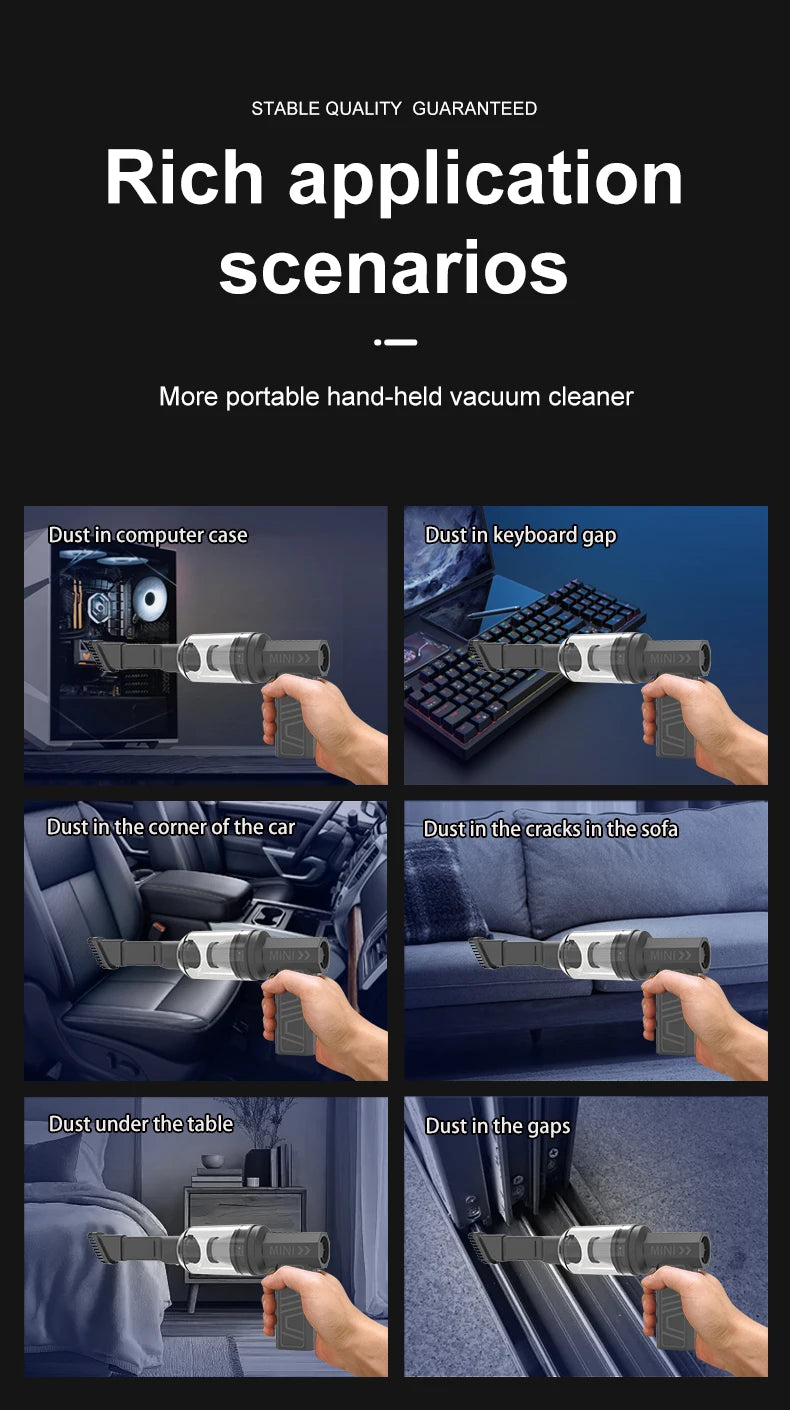 Turbo Jet Fan High Speed Vacuum Mini Electric Air Duster Rechargeable Cleaner for PC Keyboard Car Dust Snow Leaf Blower 4-Gear