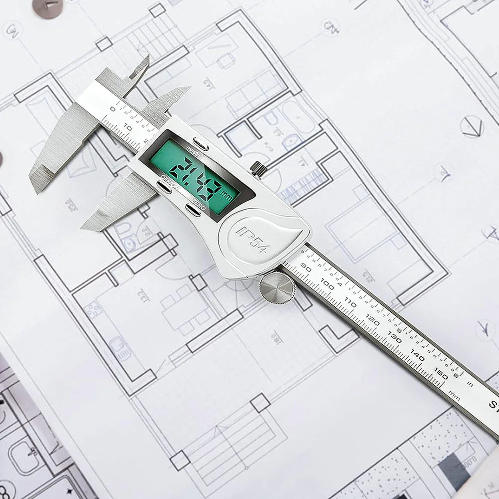 150/200/300 mm Electronic Digital Vernier Calipers IP54 Water Resistant Measuring Tool Waterproof Stainless Steel Caliper