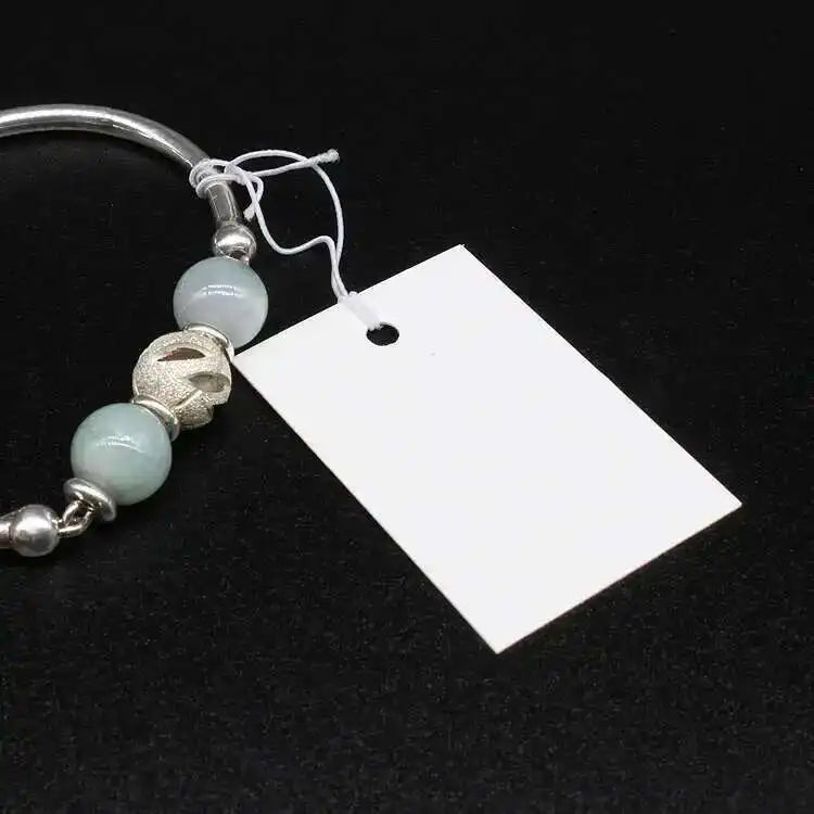 200pcs Hanging Ornaments Card With Elastic Rope Tag White Cardboard Blank Price Label 3cm X 4cm