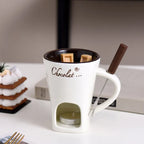 130ml Chocolate Fondue Mug Melting Cups Hot Pot Ceramic Melted Cups Butter Warmer Heating Tea Light Melt Pot for Candy Chocolate