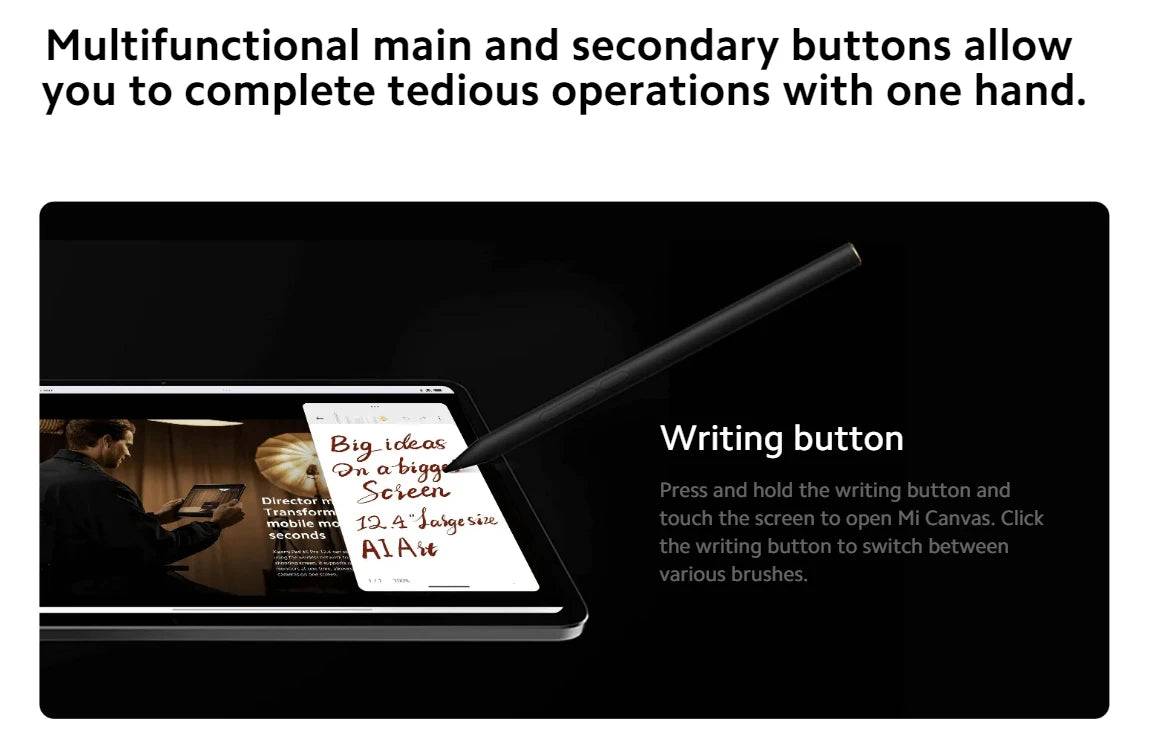Original Xiaomi Focus Stylus Pen Tab 8192 level Sense Magnetic Drawing Writing Pencil -CN
