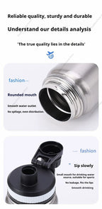 600/800/1000ML Thermos Bottle Stainless Steel Car Thermal Cup Keeps Cold and Heat Thermal Mug Sports Insulated Cup Vacuum Flask