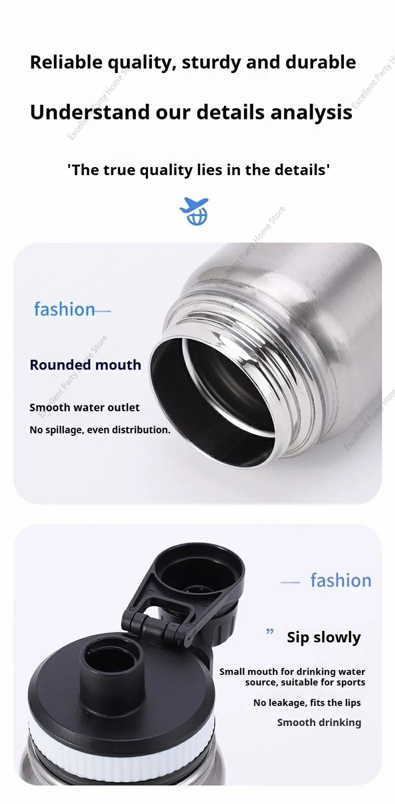 600/800/1000ML Thermos Bottle Stainless Steel Car Thermal Cup Keeps Cold and Heat Thermal Mug Sports Insulated Cup Vacuum Flask