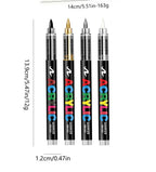 12 Pcs Black and White/Gold and Silver Acrylic Paint Markers Set, Large Ink Capacity, Skin Color Brush Markers Pen Art Supplies