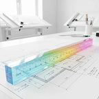 Colored Ruler and Cube – 2-in-1 Geometric Drawing Tool, Math Learning Stationery Set, Drawing and Measuring Supplies
