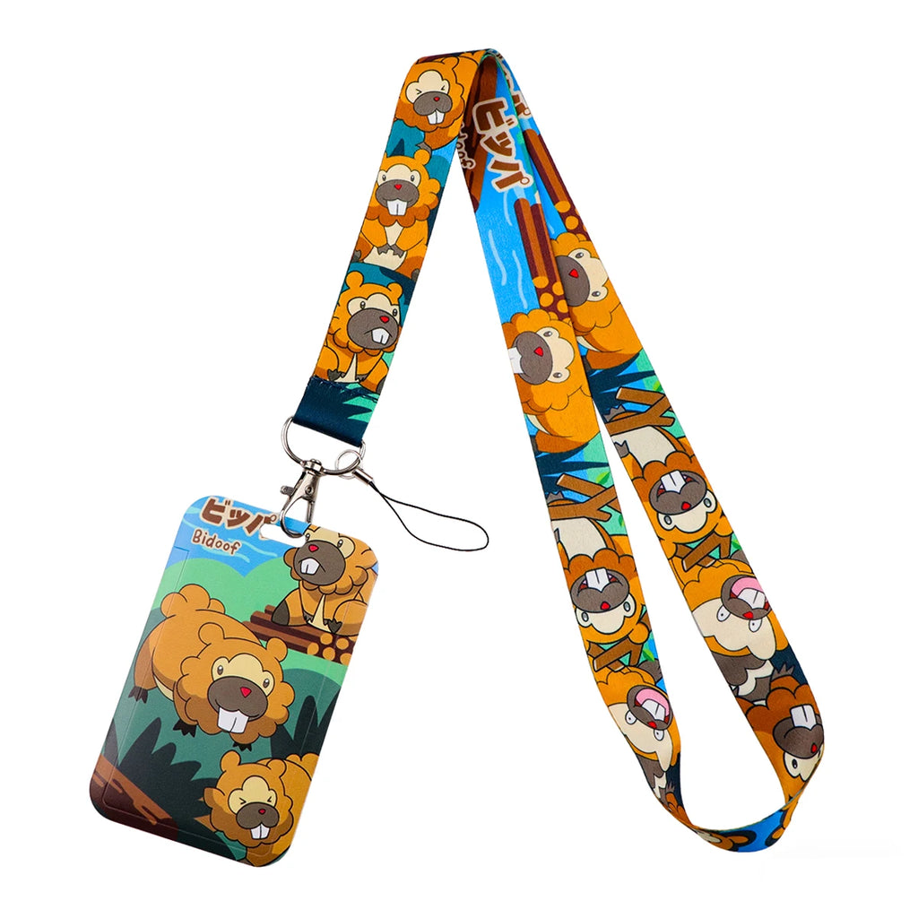 Cute Anime Monster Lanyard Card Holder Colorful Neck Strap for Key ID Card Phone Straps Badge Holder Key Ring Accessories Gifts