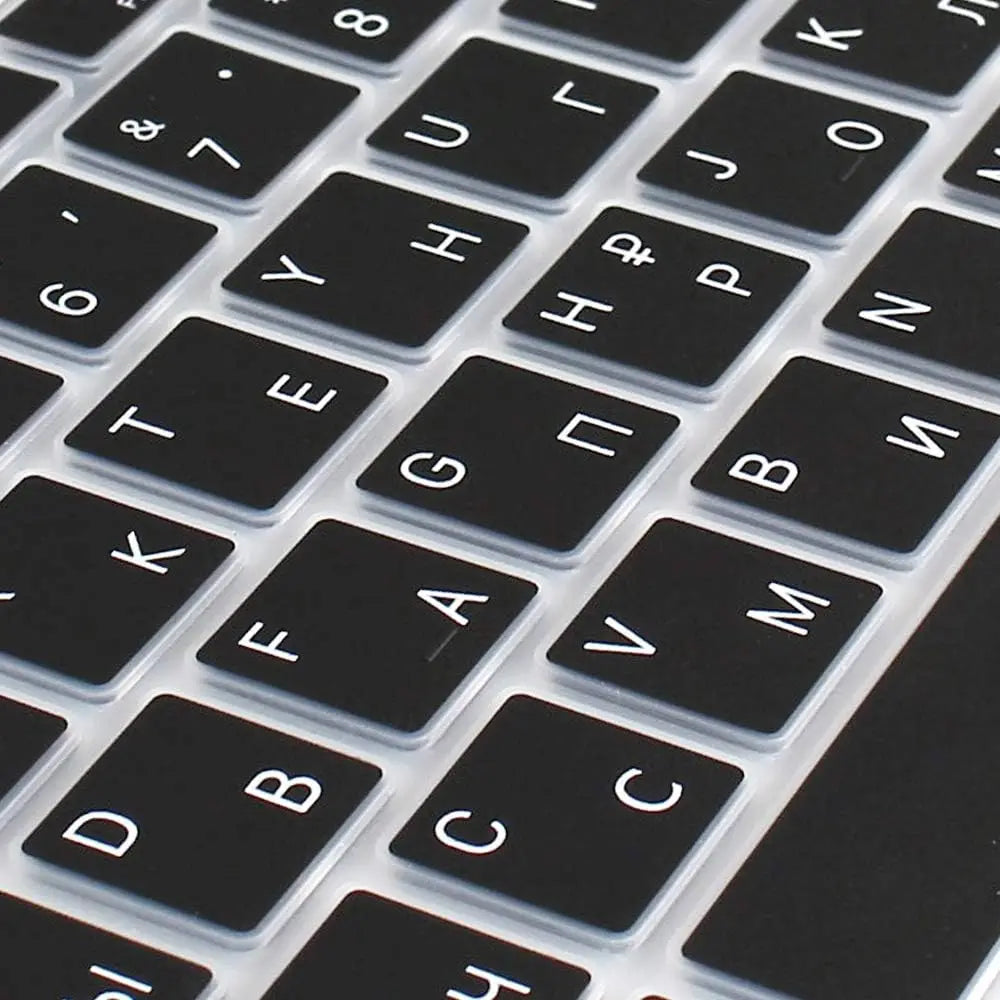 Russian Layout MacBook Pro Keyboard Cover 14" 16" M4 M3 M2 M1 Pro, MacBook Air 15" 13.6" M3 M2 Silicone Skin, US/EU Version