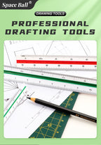 Space Ball Multi-functional Triangular Ruler Student Stationery 12.5/30cm Drafting Tool Scale Ruler Architect Technical Ruler