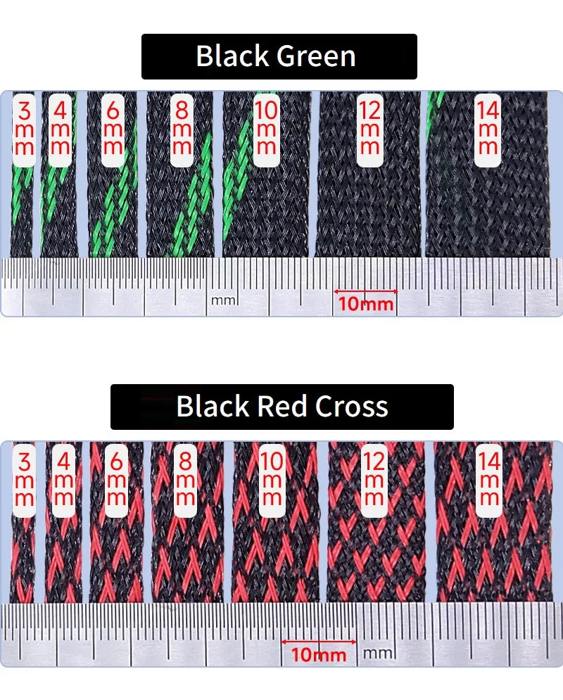 5/10M Braided Cable Sleeve 3mm 4mm 6mm 8mm 10mm 12mm 14mm PET Expandable Cover Insulation Nylon Sheath Wire Wrap Protection