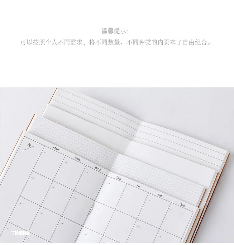 15Sheets Carft Refill Spiral Binder Inner Page Line Blank Craft Grid Inside Paper Stationery