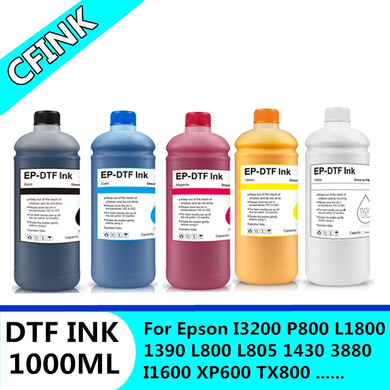 1000ML DTF ink for Epson L800 L805 DX5 DX7 XP600 I3200 I4720 I5113 for DTF transfer film DTF Film printer