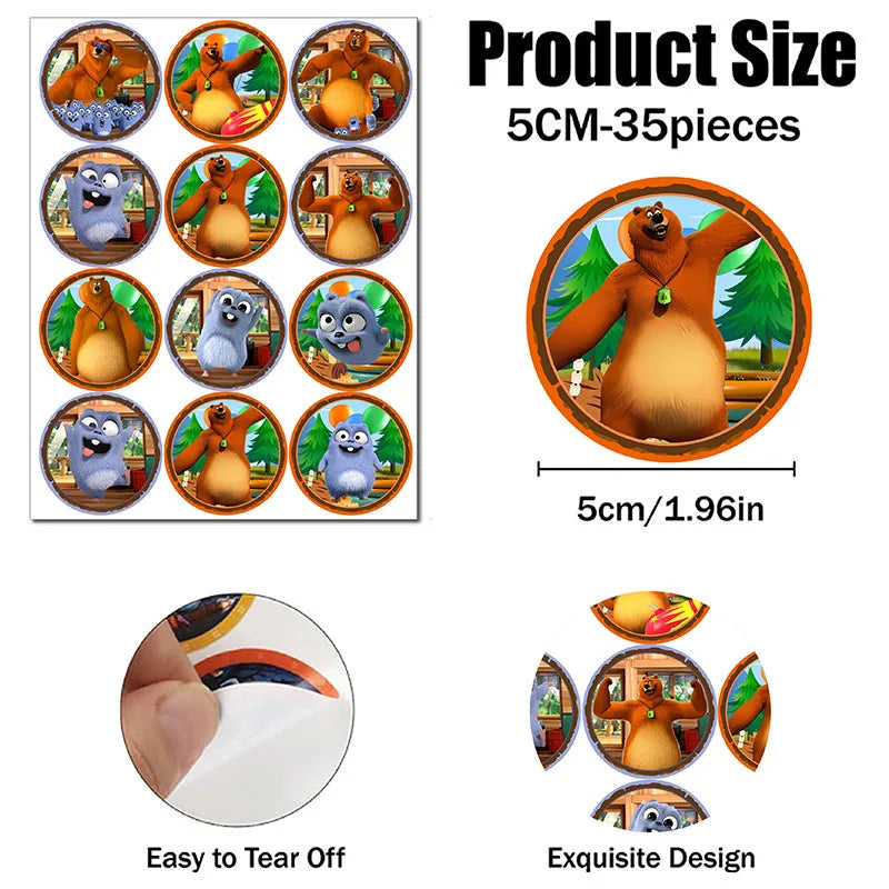 Grizzly and The Lemmings Cartoon Party Supplies Disposable Tableware Paper Plates for Birthday Shower Party Decoration Gifts