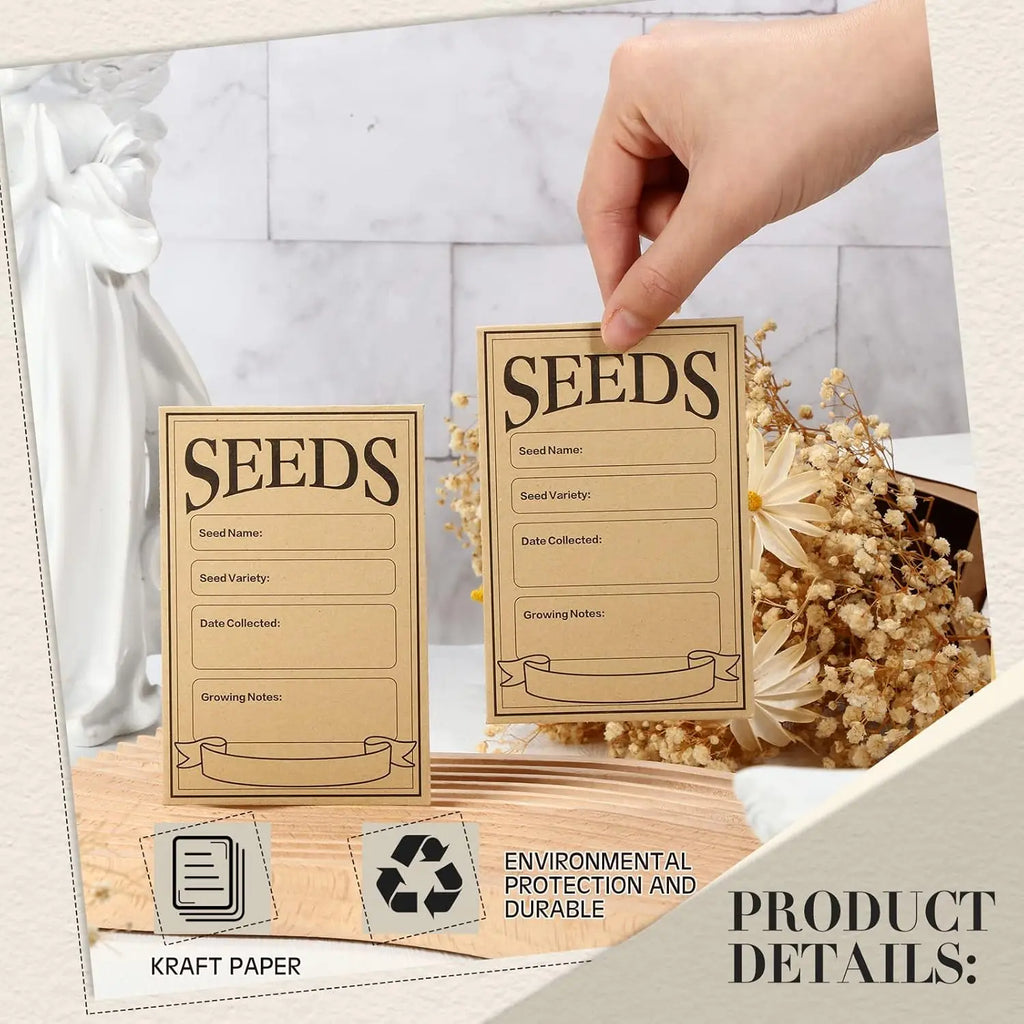 50/100/150 Pcs Seed Envelopes Resealable Seed Packets 3.15 X 4.72 Inch Secure Tiny Seal Saving Envelopes (Brown) For Gardening