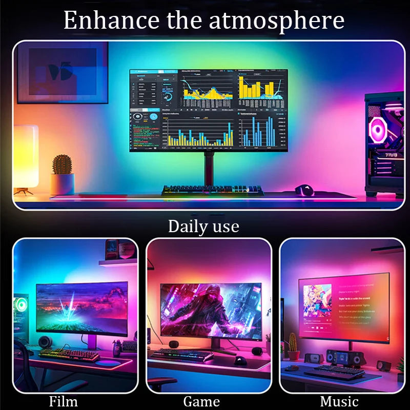 Computer Screen Synchronization Light Strip PC SYNC Backlight Game Room Music SYNC Software Control Monitor Ambilight LED Lights