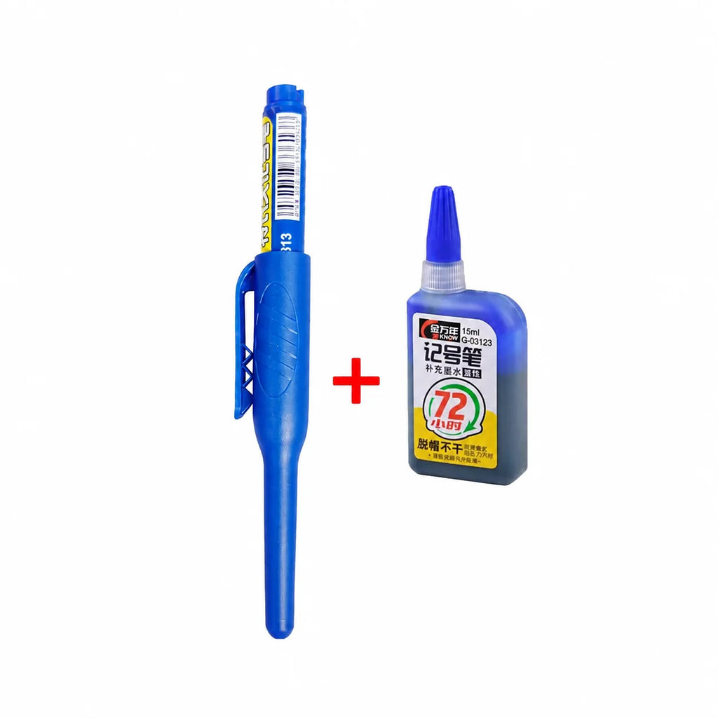 1-6Pcs 45mm Waterproof Long Head Nib Deep Hole Markers Pen Tile Carpenter Pen Multi-purpose for Woodworking Black/Blue/Red Ink