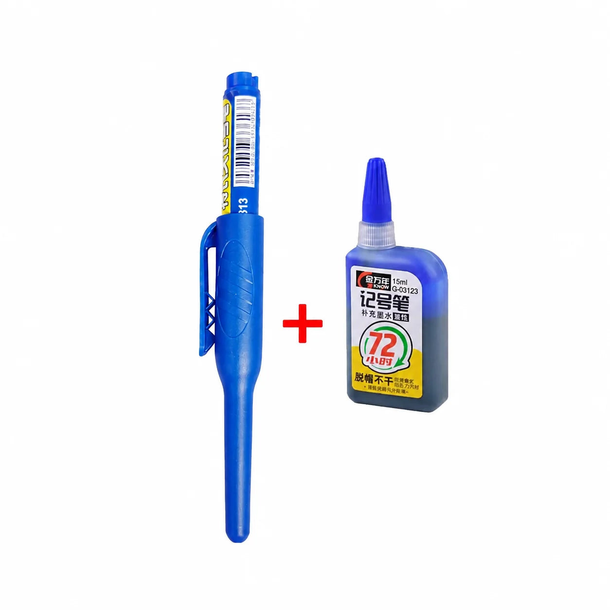 1-6Pcs 45mm Waterproof Long Head Nib Deep Hole Markers Pen Tile Carpenter Pen Multi-purpose for Woodworking Black/Blue/Red Ink