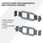 LEAPLIGHT Aluminum Alloy Laptop Stand Horizontal Vertical Screen Clamp Portable Holder W/ Arca Swiss Plate 1/4' Screw for Tripod