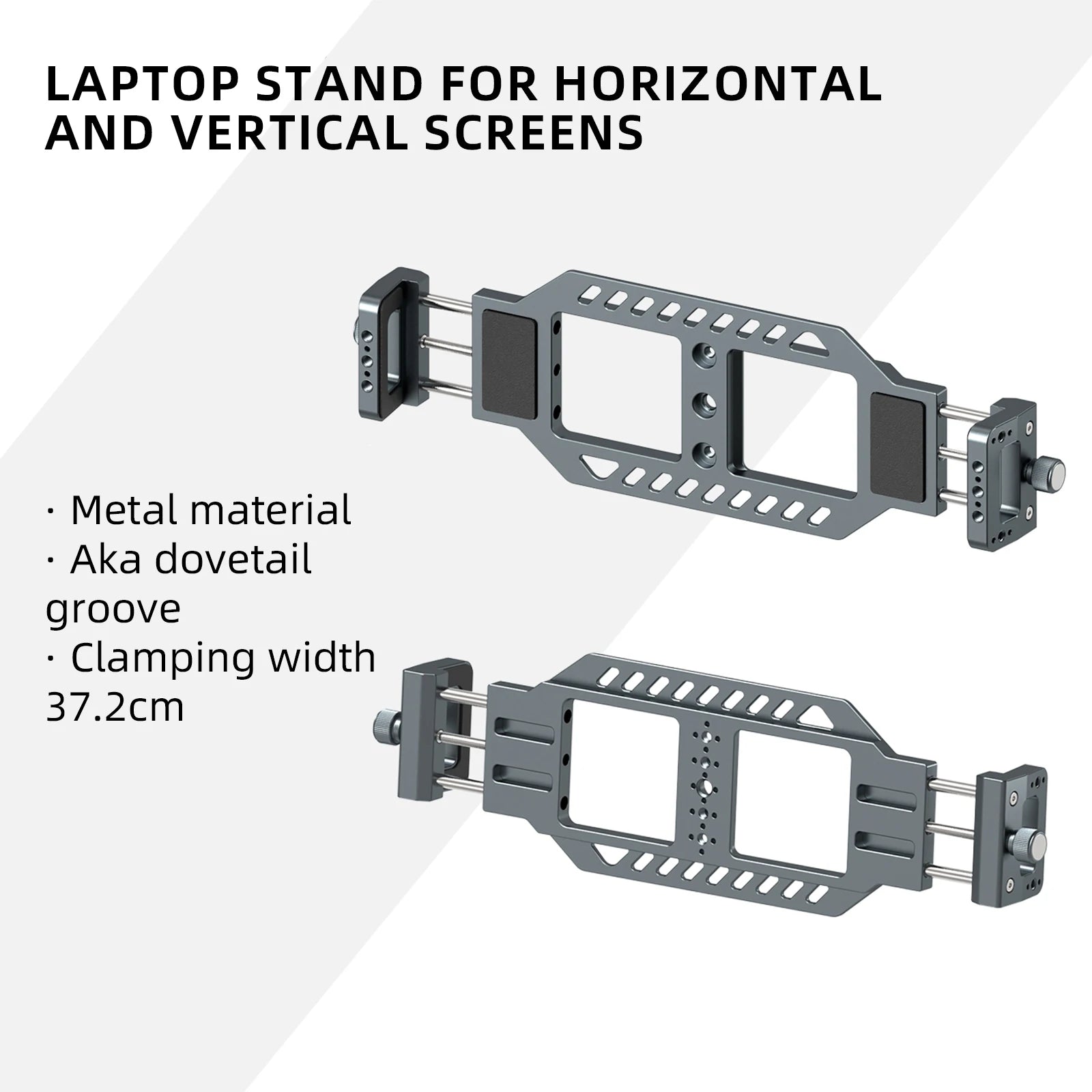LEAPLIGHT Aluminum Alloy Laptop Stand Horizontal Vertical Screen Clamp Portable Holder W/ Arca Swiss Plate 1/4' Screw for Tripod