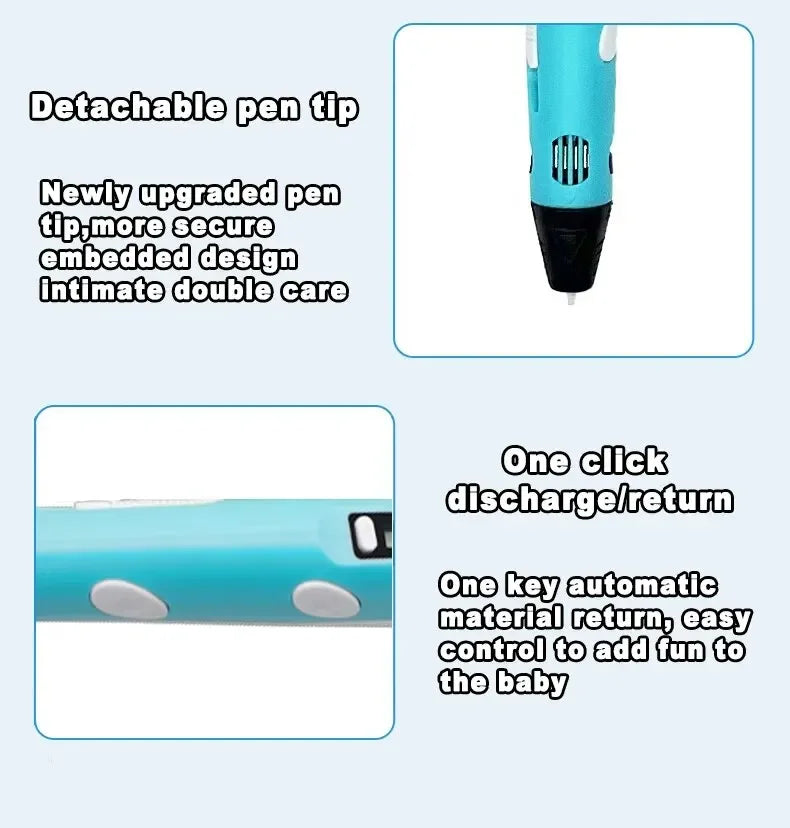 USB 3D Printing Pen Drawing 9M PLA Children's 3D Graffiti Drawing Pen Toy Smart Gift DIY Art Tool Birthday Christmas Gift