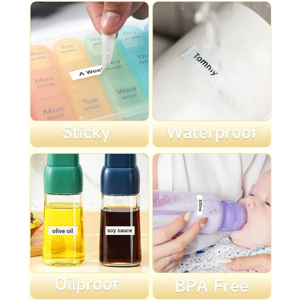 P12 Mini Label Maker Machine with Tape Bluetooth Label Printer Handheld Sticker Multiple Templates Font Inkless Sticker Maker