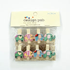 10 Pcs/Lot Creative Cartoon Animal Wooden Clip With Hemp Rope Photo Paper Clothespin Craft Clips Party Decoration Clip