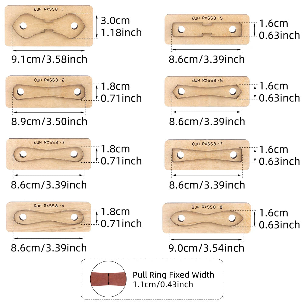 QJH Zipper Leather Cutting Die Cut Mold, Leather Punch Die Set, Leather Crafts Kraft Tool, Handmade Cutters - Bag Zipper Pullers