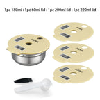 Stainless Steel Reusable Tassimo Pods with 4 Black Silicone Lid Tamper Compatible for-Bosch Tassimo Machine