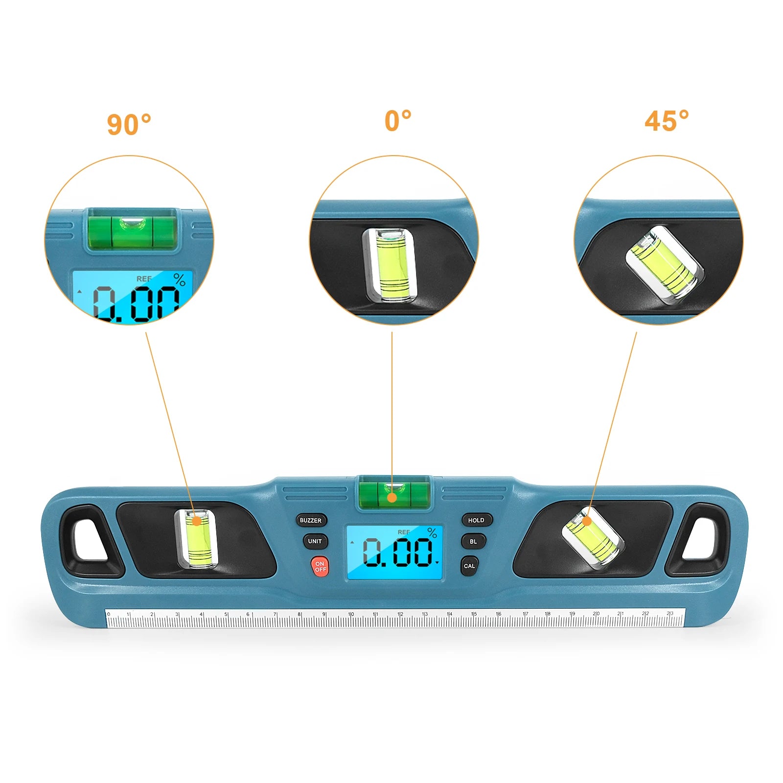 Digital Level Inclinometer Electronic LED Display Protractor Magnetic Base Digital Level Measuring Tool Instrument 280mm HW-200