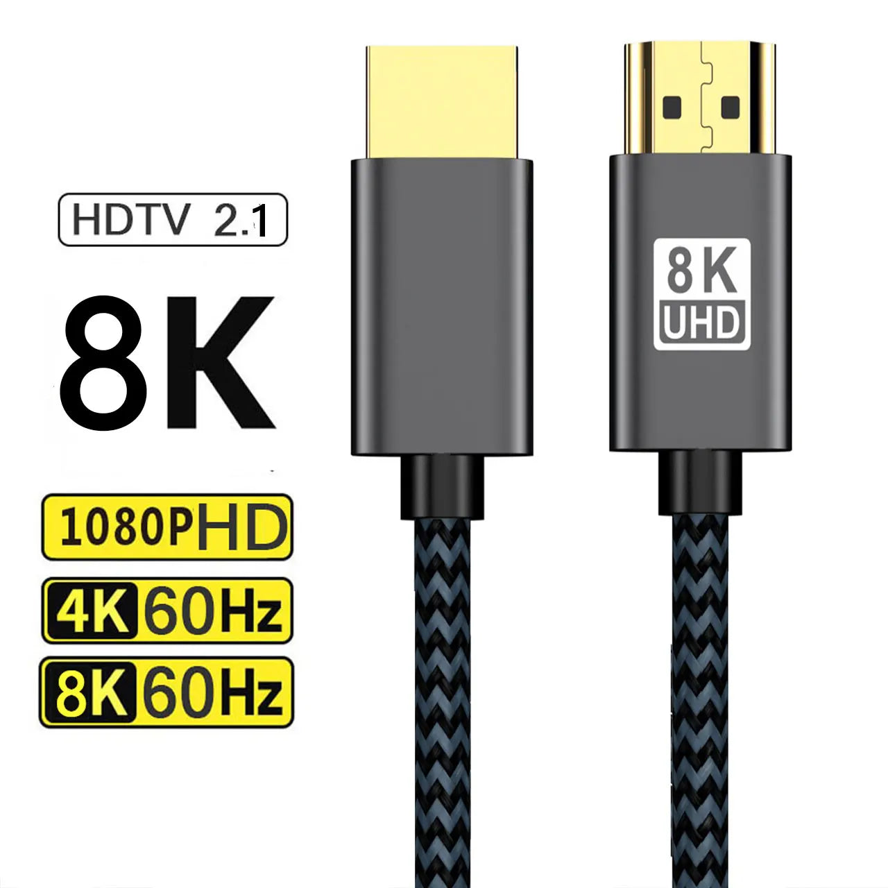 8K HDMI-compatible Cable for Xiaomi Mi Box 8K/60Hz 4K/120HZ 48Gbps Digital Cable for PS5 PS4 Laptop TV Monitor Projectors